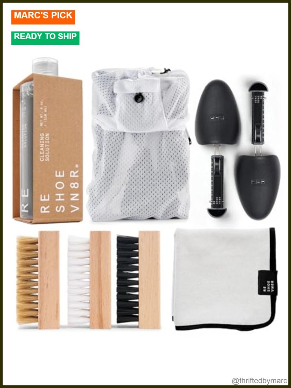 Shoe Cleaning Kit Sneaker Laundry System 3 Brushes Shoe Trees Microfiber Towel